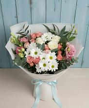 Букет цветов из:  Розы, Лизиантусы и Хризантемы в Суземке
