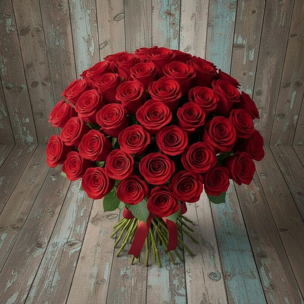 Букет 55 Красных роз Фридом в Суземке