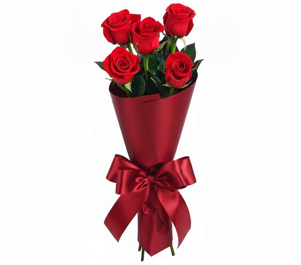 Букет 5 Красных роз Эдлесс Лав в Суземке