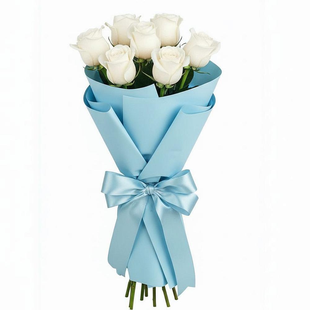 Букет 7 белых роз Проуд в Суземке