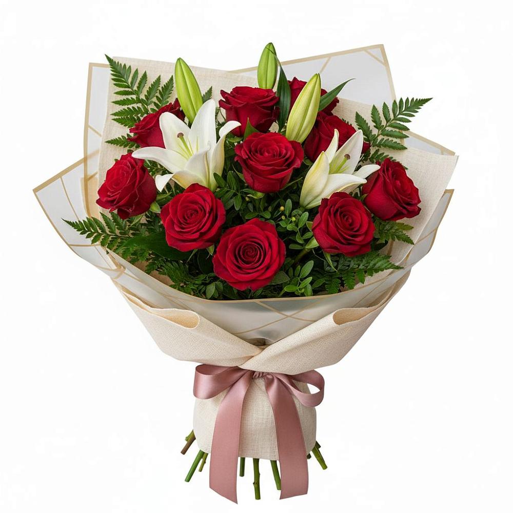 Букет цветов из: Лилии и Розы в Суземке