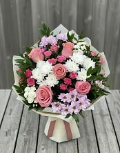 Букет цветов из:  Альстромерии, Гвоздики, Розы и Хризантемы #REPLACE_PRED# Суземке