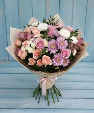 Букет цветов из:  Хризантемы, Розы и Альстромерии #REPLACE_PRED# Суземке