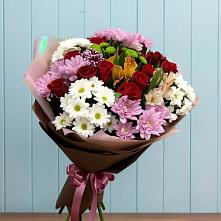 Букет цветов из:  Розы, Хризантемы и Альстромерии #REPLACE_PRED# Суземке